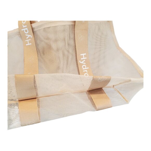 HYDROPEPTIDE Beige/Tan Lightweight Zippered Mesh Tote Beach/Gym/Carry-all Bag - Picture 3 of 5